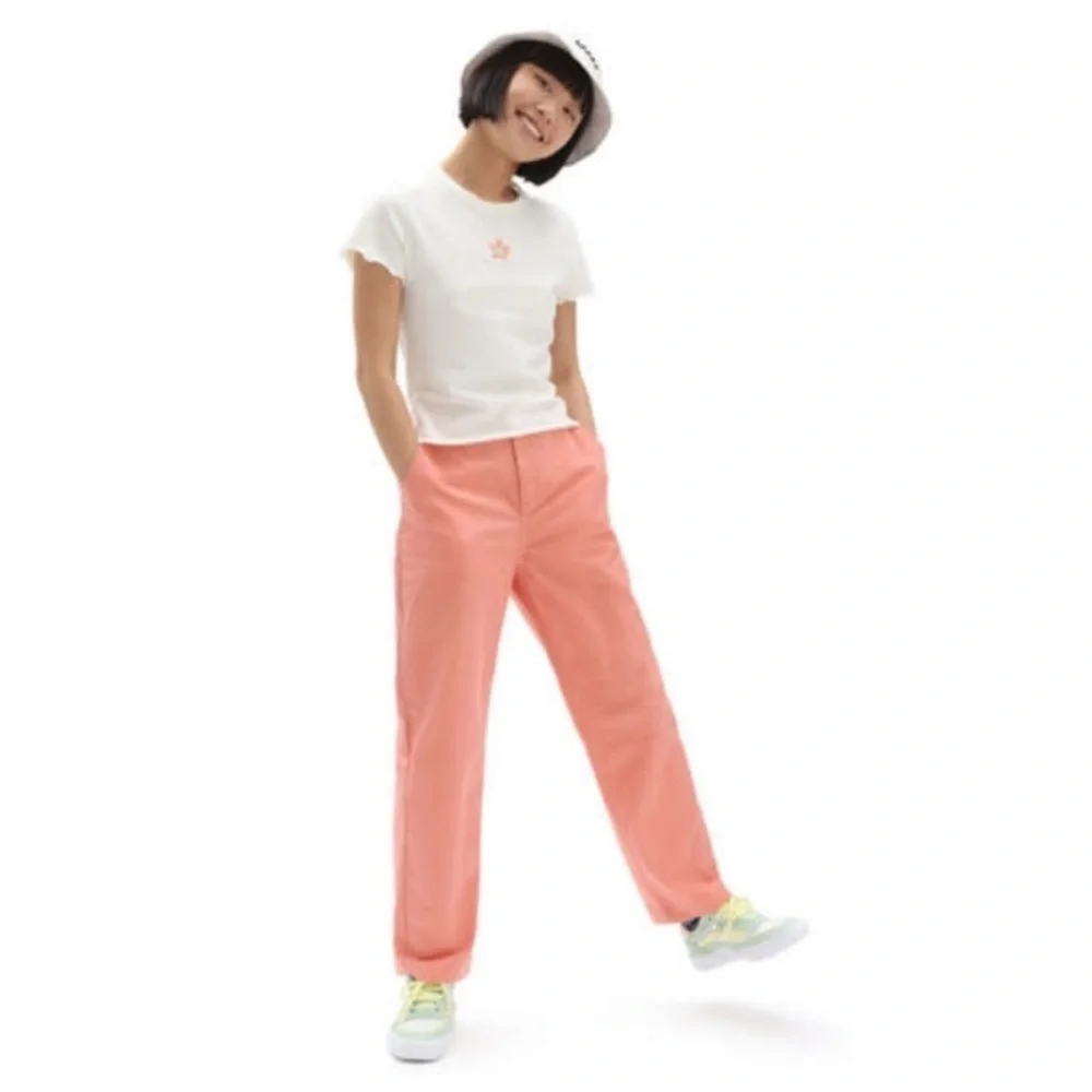 Vans Women’s Chino Skate Pants Terracotta Pink Size 24 Excellent Condition - Picture 2 of 12